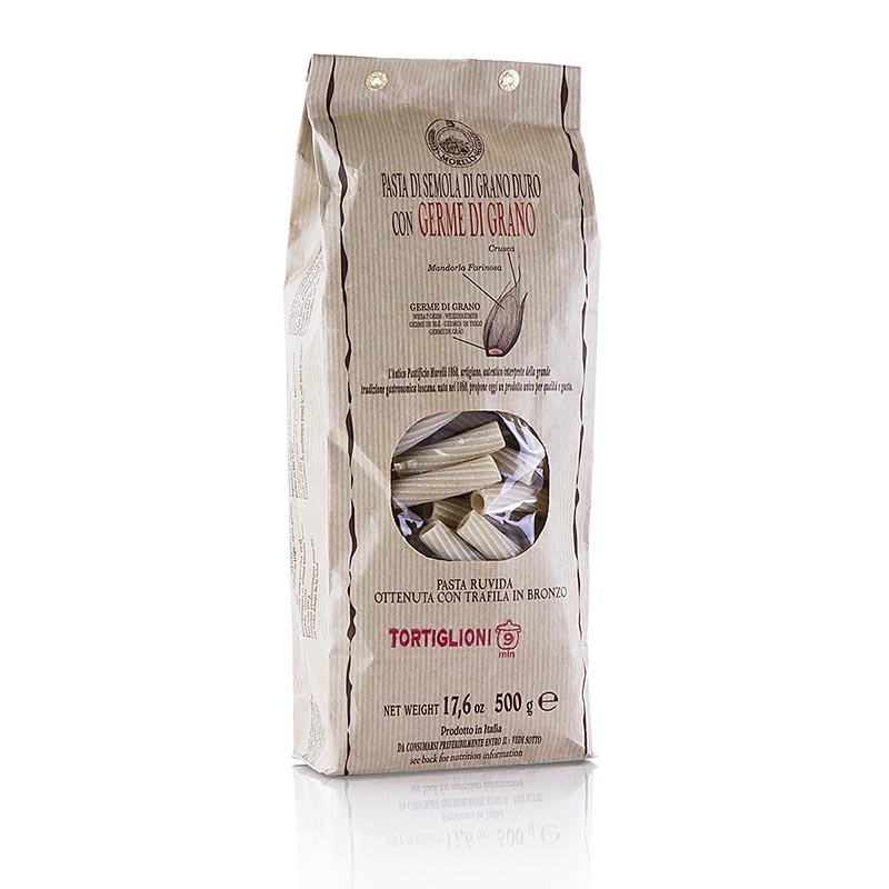 Morelli 1860 Tortiglioni, Germe di Grano, com germen de trigo - 500g - bolsa Morelli 1860 Tortiglioni, Germe di Grano, com germen de trigo - 500g - bolsa