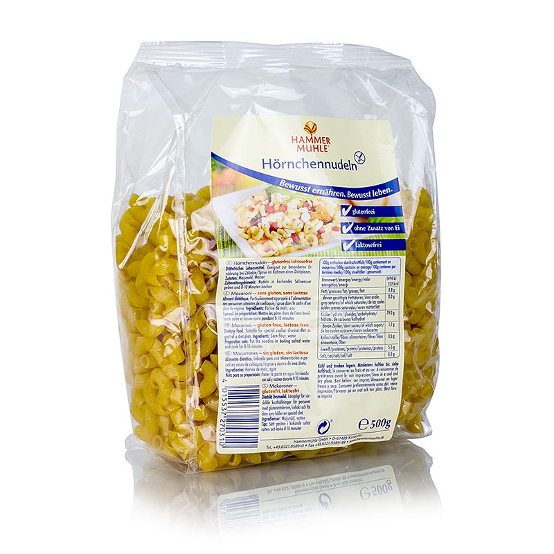 Hammermuhle - smjordeigshorn, unnin ur mais, laktosa og glutenlausum - 500g - taska