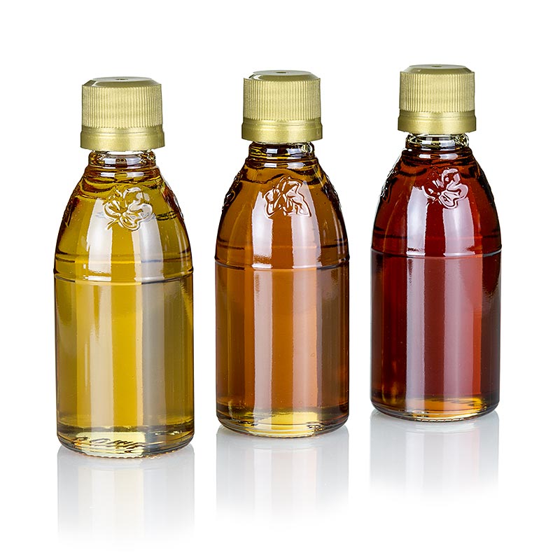 Hlynsiropsprofunarkassi A bekk (Gull, Amber, Dokk) - 150ml, 3 x 50ml - floskur