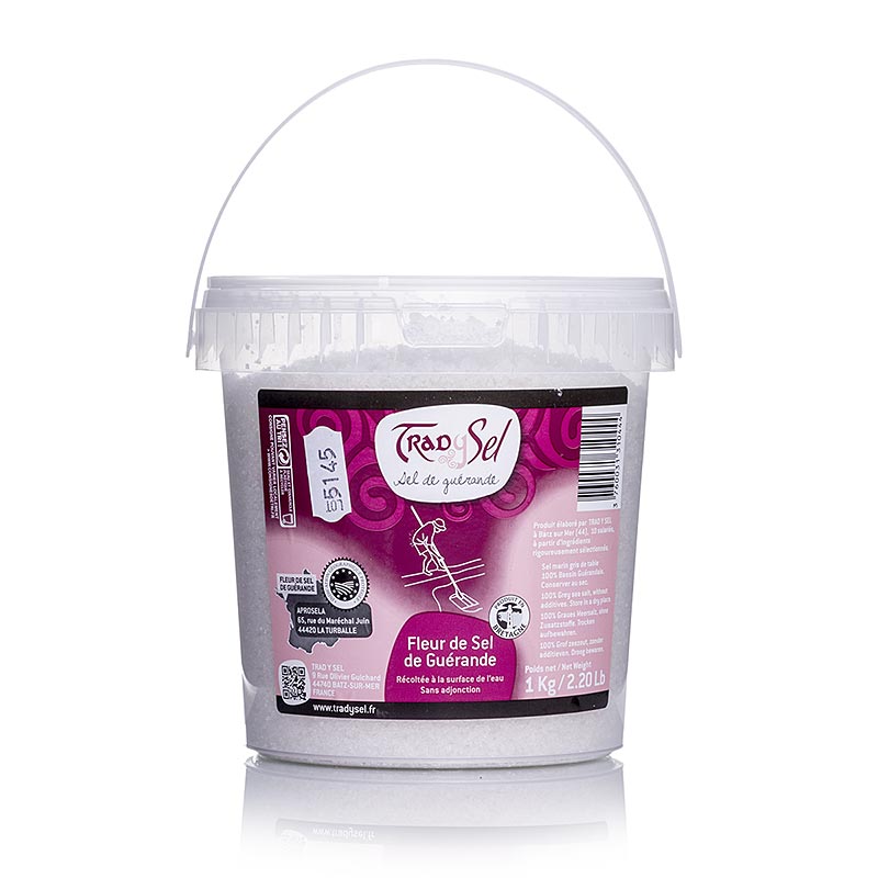 Fleur de Sel, Guerande / Ranska, SMM, TradySel - 1 kg - Pe ampari