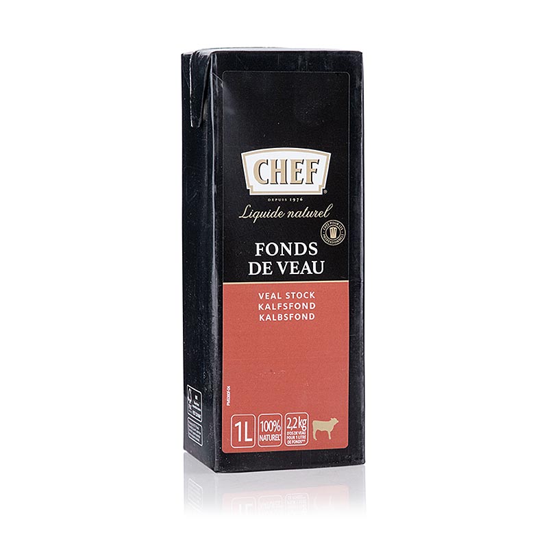 CHEF Premium - caldo de ternera, liquido, listo para cocinar - 1 litro - paquete tetra