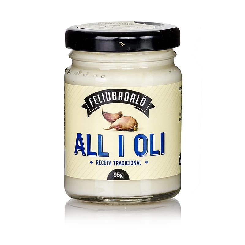 Allioli - creme de alho, com oleo vegetal, feliubadalo - 95g - Vidro