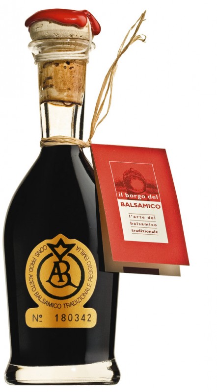 Aceto Balsamico Tradizionale DOP, Oro, Balsamessig DOP aus Reggio Emilia, mind. 25 Jahre, Il Borgo del Balsamico - 100 ml - Flasche Aceto Balsamico Tradizionale DOP, Oro, Balsamessig DOP aus Reggio Emilia, mind. 25 Jahre, Il Borgo del Balsamico - 100 ml - Flasche