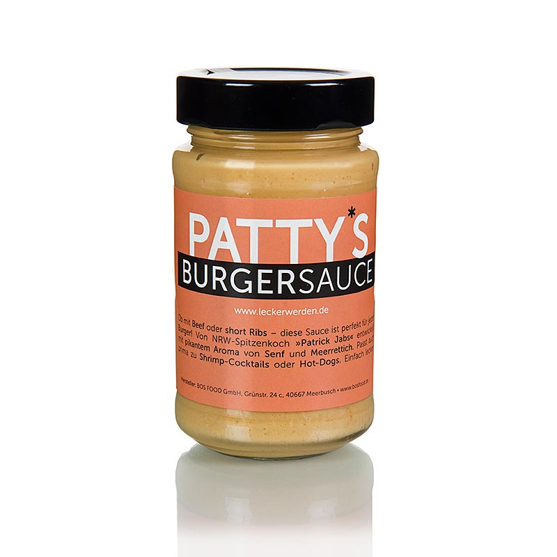 Salsa para hamburguesas de Patty, creada por Patrick Jabs - 225ml - Vaso