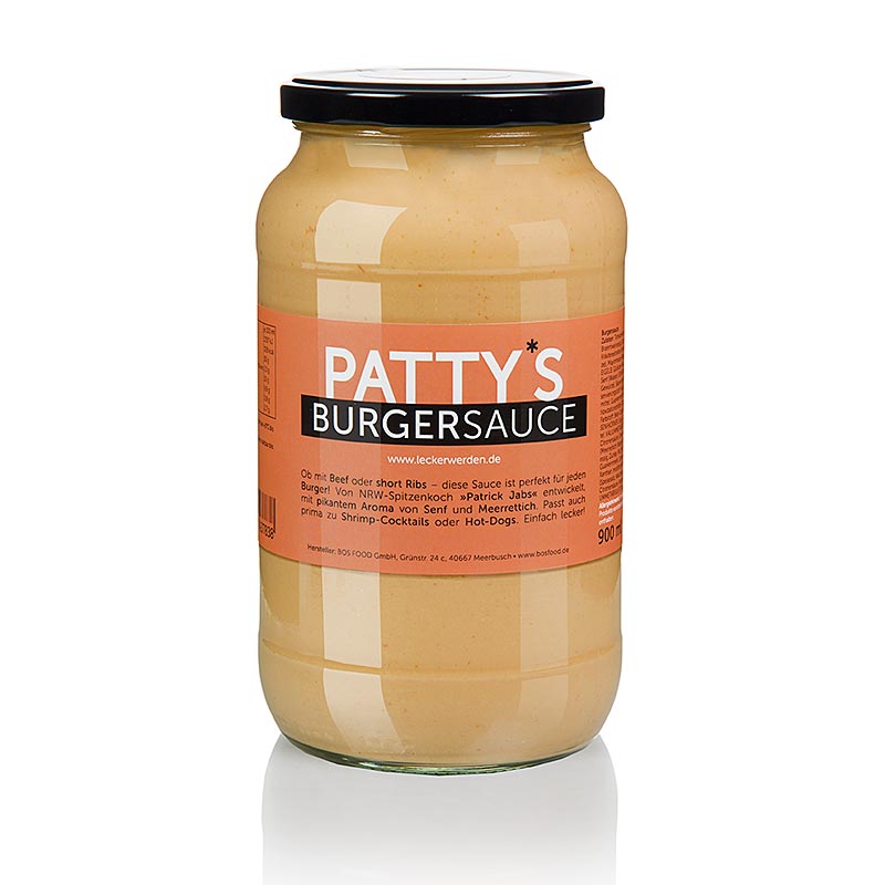Patty`s Burger Sauce, skapad av Patrick Jabs - 900 ml - Glas