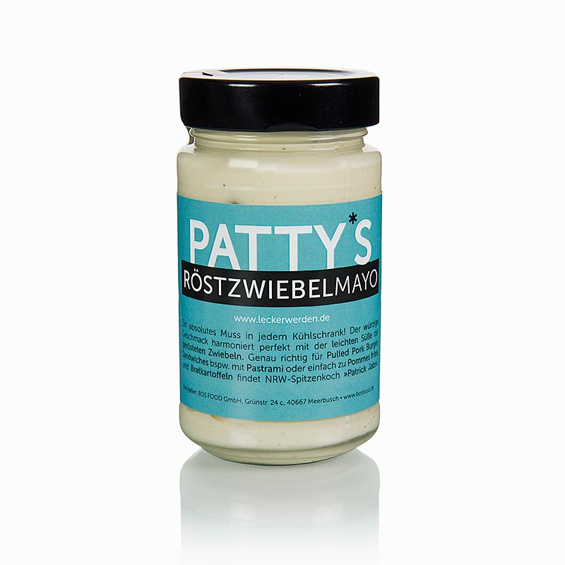 Mayonesa de cebolla frita de Patty, creada por Patrick Jabs - 225ml - Vaso