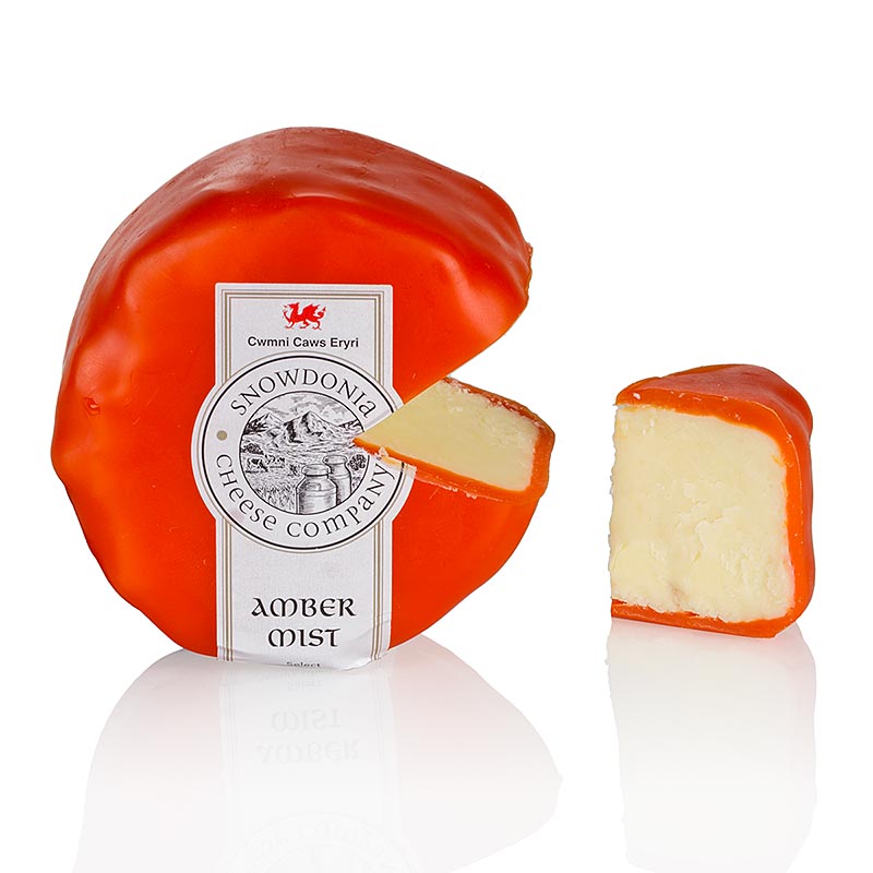 Snowdonia - Amber Mist, Cheddar ost med whisky, oransje voks - 200 g - Papir