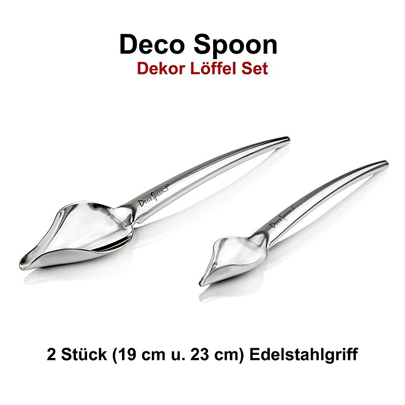 Deco Spoon, Dekor Löffel Set, 19 x 23cm, Edelstahlgriff - 2 tlg. - Karton Deco Spoon, Dekor Löffel Set, 19 x 23cm, Edelstahlgriff - 2 tlg. - Karton