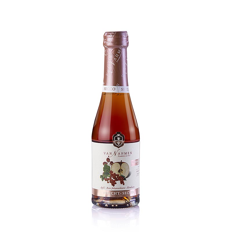 Secco de frutas com maca, groselha e framboesa Van Nahmen, sem alcool - 200ml - Garrafa Secco de frutas com maca, groselha e framboesa Van Nahmen, sem alcool - 200ml - Garrafa