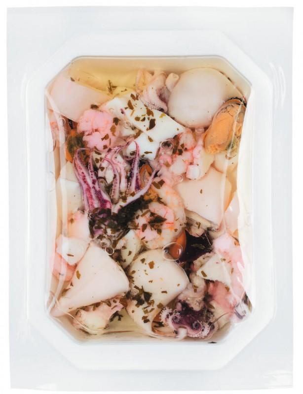 Insalata di mare, salad makanan laut, borrelli - 200 gram - mengemas