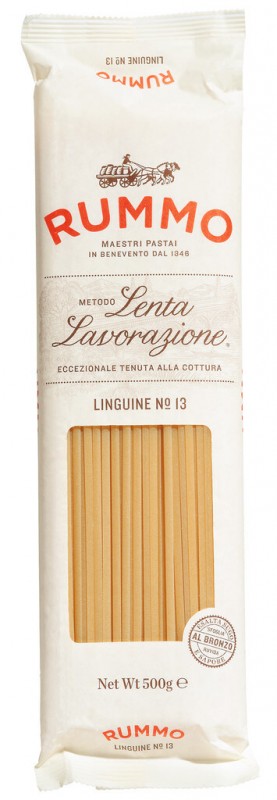 Linguine, Le Classiche, macarrao de semola de trigo duro, rummo - 500g - Cartao