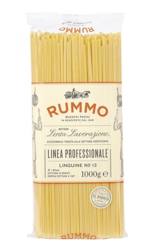 Linguine, Le Classiche, pasta semolina gandum durum, rummo - 1 kg - kadbod
