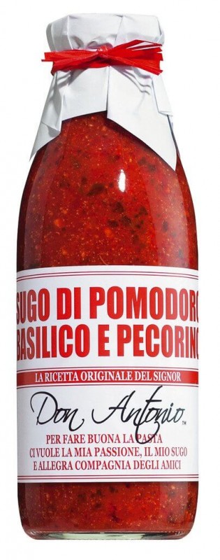 Sugo al basilico e pecorino, salsa di pomodoro con basilico e pecorino, Don Antonio - 480ml - Bottiglia