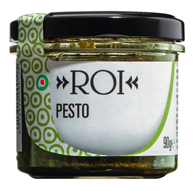 Pesto Ligure, salsa de albahaca, Olio Roi - 90g - Vaso