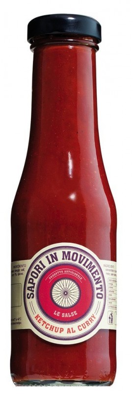 Ketchup al Curry, tomatketchup med curry, Sapori in Movimento, ekologisk - 300 ml - Glas