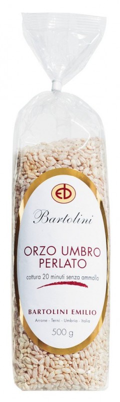 Orzo umbro perlato, cebada perlada de Umbria, Bartolini - 500g - bolsa