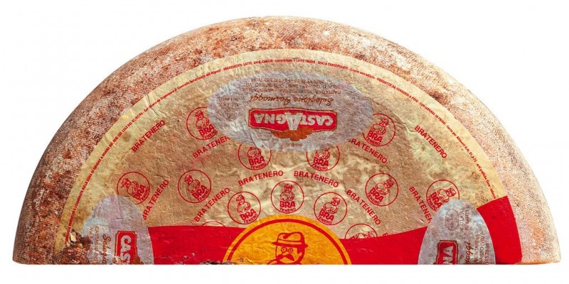 Bra tenero DOP, mezza forma, keju semi keras yang terbuat dari susu sapi mentah, Castagna - sekitar 4kg - kg