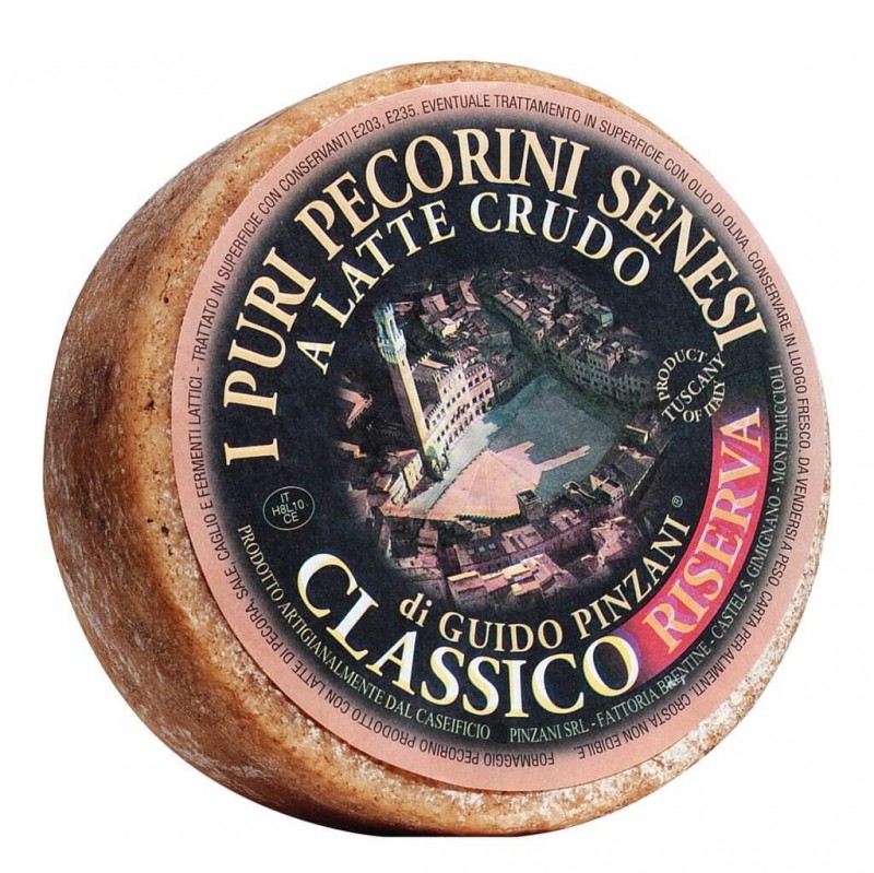 Toscanan lampaanjuusto, ikaantynyt n. 12 kuukautta, Pecorino Classico Riserva, stagionatura 12 mesi, Pinzani - noin 1,4 kg - kg