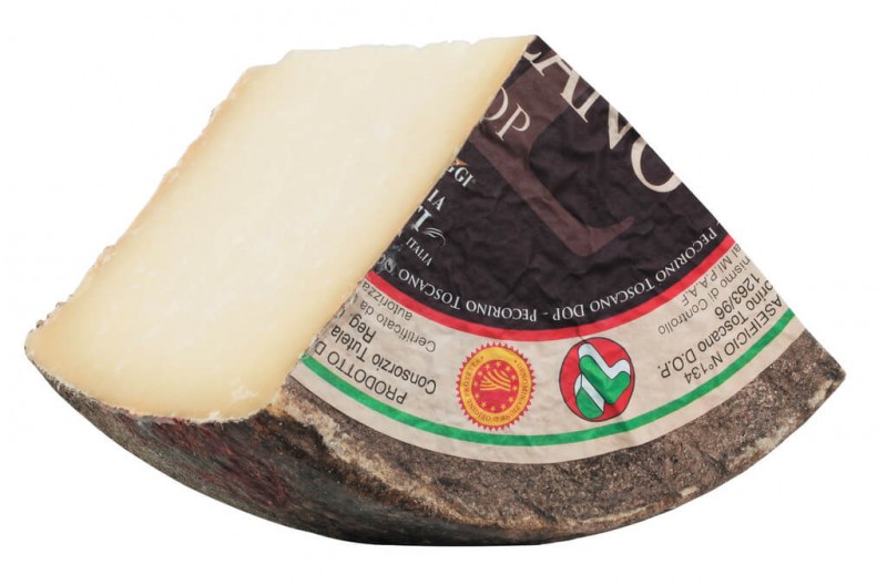 Pecorino Toscano DOP, keju domba, setengah matang, lemak dalam bahan kering 55%, Busti - sekitar 2,5kg - kg Pecorino Toscano DOP, keju domba, setengah matang, lemak dalam bahan kering 55%, Busti - sekitar 2,5kg - kg