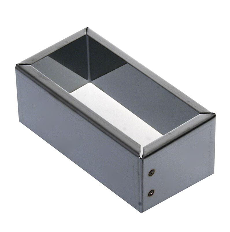 Edelstahl-Ausstecher, rechteckiger Rahmen, mit Rand, 8x4x3cm hoch - 1 St - Lose Edelstahl-Ausstecher, rechteckiger Rahmen, mit Rand, 8x4x3cm hoch - 1 St - Lose