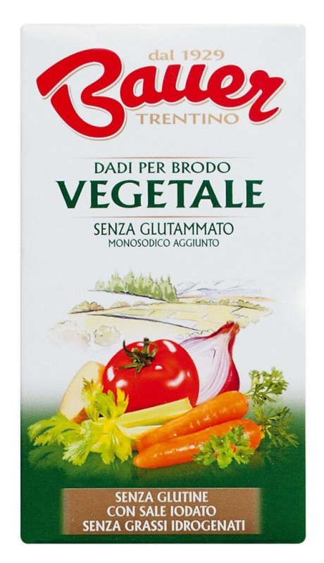 Dado Vegetale, bouillon teningur medh iodized salti, graenmeti, bondi - 6 x 10 g - pakka