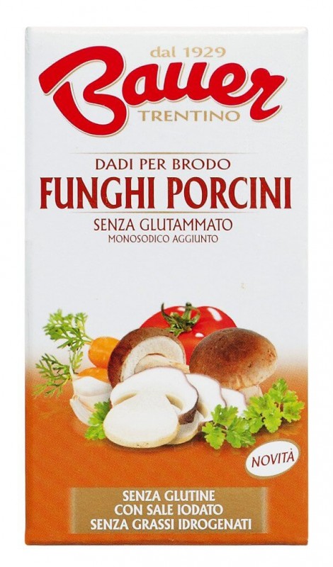 Dado Funghi Porcini, cubos de caldo com sal iodado, cogumelos porcini, fazendeiro - 6x10g - pacote