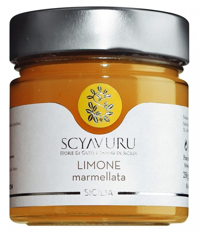 Marmellata di limone, mermelada de limon, Scyavuru - 250 gramos - Vaso