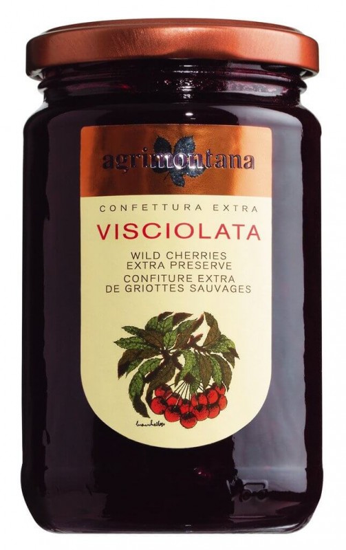 Confettura Visciolata, mermelada de guindas, agrimontana - 350g - Vaso