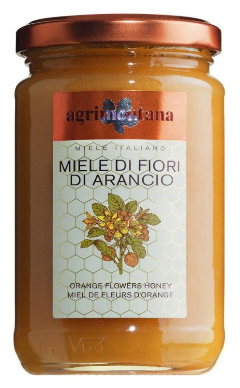 Miele di fiori di arancio, miele di zagara, agrimontana - 400 g - Bicchiere