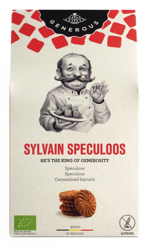 Sylvain Speculoos, pasta organike, pa gluten, speculoos, pa gluten, organike, bujare - 100 g - paketoj