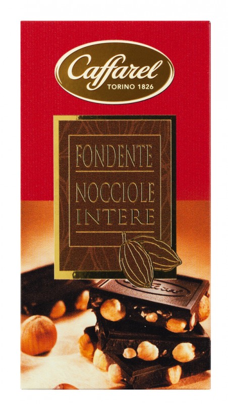Tavolette al cioccolato fondente 57 % nocciolotto, tumma suklaa 57 % gianduia kermalla ja hasselpahkinoilla, Caffarel - 8x150g - naytto