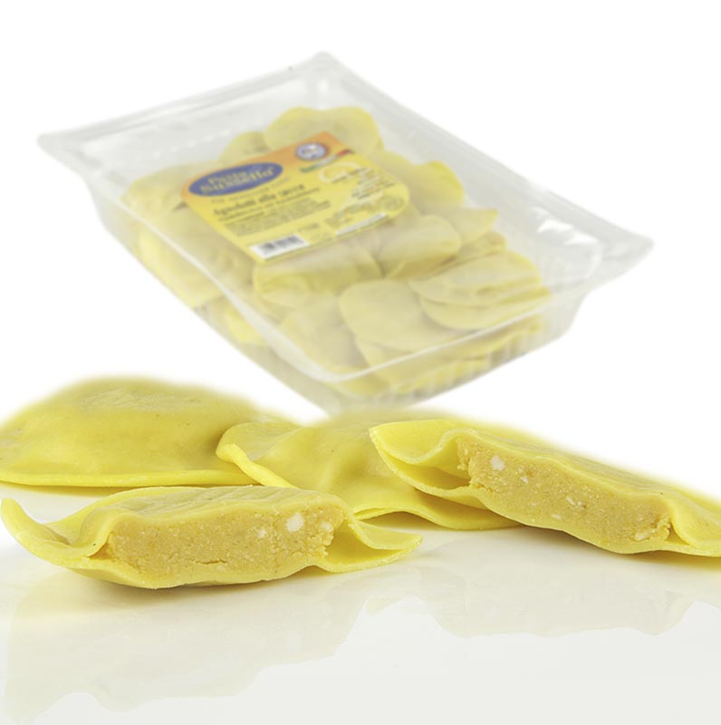 Frische Agnolotti mit Kürbis-Füllung, Sassella, Saisonware von Sept. bis Dez. - 500 g - Pe-schale Frische Agnolotti mit Kürbis-Füllung, Sassella, Saisonware von Sept. bis Dez. - 500 g - Pe-schale