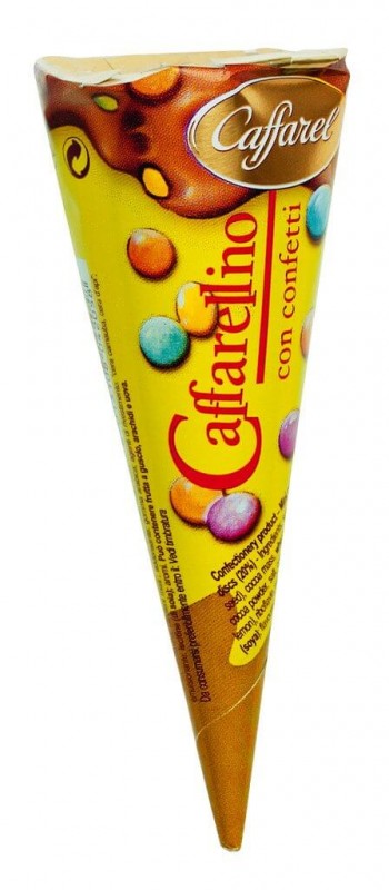 Caffarellino Multicolor, display, casquinha de sorvete com chocolate ao leite, display, Caffarel - 24x25g - mostrar