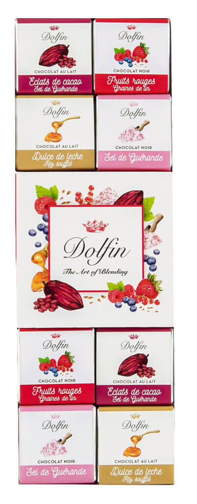 Carre 24, caixa de presente, Sucre - Venda, sortimento de 24 Napolitains, Dolfin - 108g - pacote