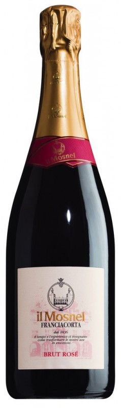 Vere e gazuar, trendafil, Franciacorta DOCG Brut Rose, Il Mosnel - 0,75 l - Shishe