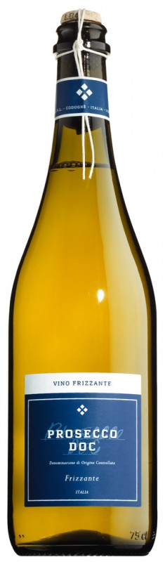 Prosecco DOC Frizzante, vino blanco espumoso, acero, Grandi Spumanti - 0,75 litros - Botella