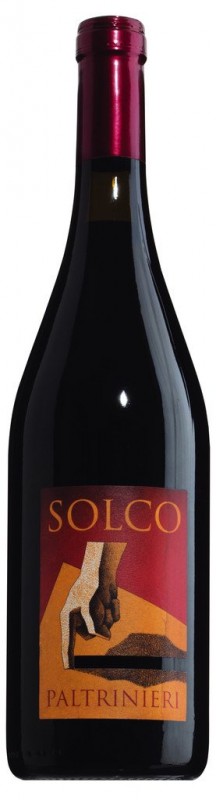 Lambrusco dell`Emilia IGT Solco, wain berkilauan merah separa kering, Cantina Paltrinieri - 0.75 l - Botol