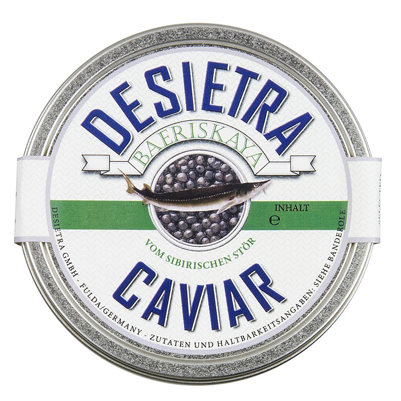Desietra Baeriskaya Kaviar (baerii), Aquakultur, ohne Konservierungsmittel - 50 g - Dosen Desietra Baeriskaya Kaviar (baerii), Aquakultur, ohne Konservierungsmittel - 50 g - Dosen