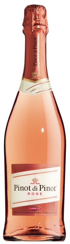 Pinot di Pinot Spumante Rose Brut, vi escumos rosa, metode Charmat, Gancia Spumanti - 0,75 l - Ampolla