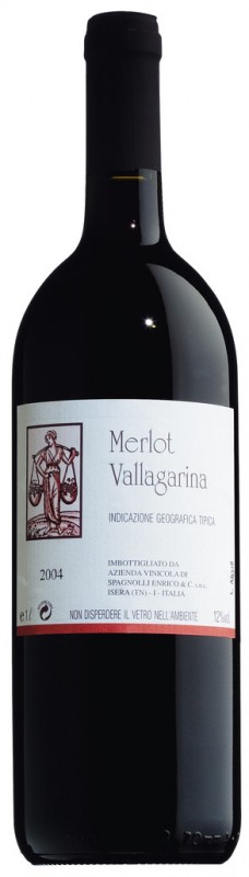 Merah, baja, Merlot IGT Vallagarina, Spagnolli - 1.0L - Botol