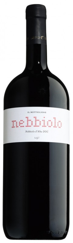Vino tinto, acero, Nebbiolo dAlba DOC, Il Bottiglione - 1.5L - Botella