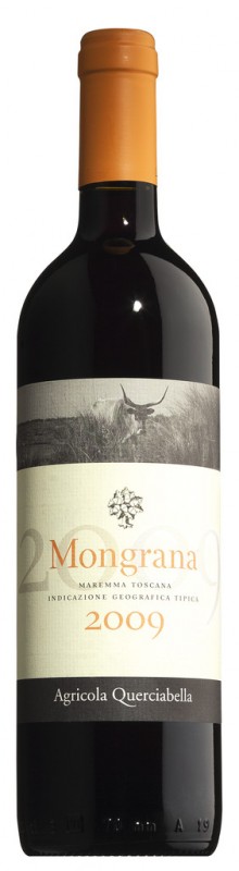 Rojo, acero, Rosso Maremma Toscana IGT Mongrana, biologico, Agricola Querciabella - 0,75 litros - Botella