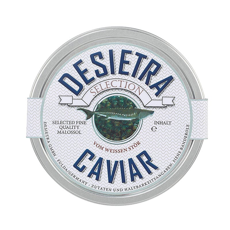 Desietra Selection Kaviar vom weißen Stör transmontanus Aquakultur Deutschland - 50 g - Dose Desietra Selection Kaviar vom weißen Stör transmontanus Aquakultur Deutschland - 50 g - Dose