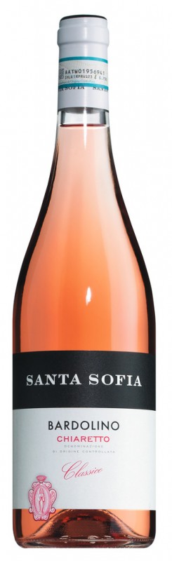 Bardolino Chiaretto DOC, vino rosado, acero, Santa Sofia - 0,75 litros - Botella