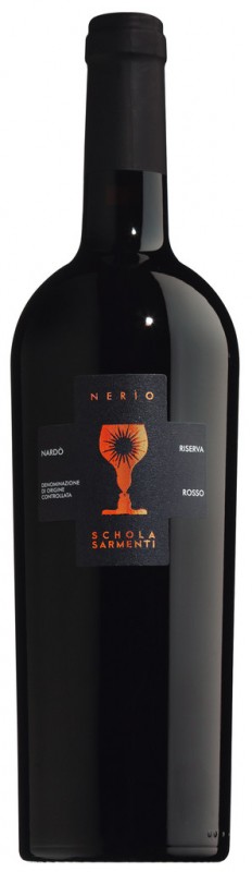 Negroamaro Malvasia Nardo Reserva DOC Nerio, raudhvin, Schola Sarmenti - 0,75 l - Flaska