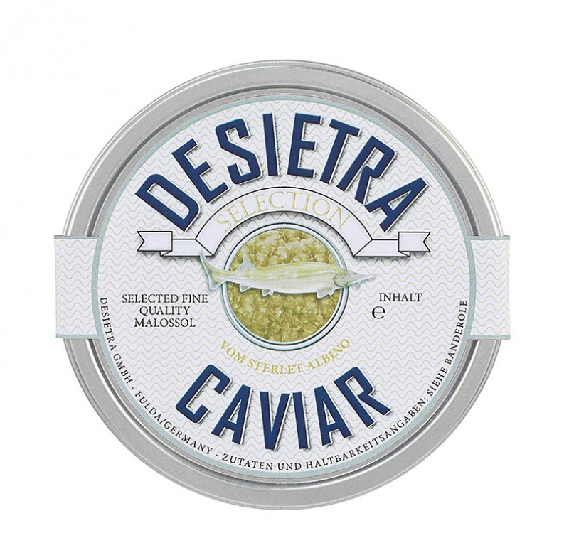 Desietra Selection Kaviar vom Albino-Sterlet, Aquakultur Deutschland - 250 g - Dose