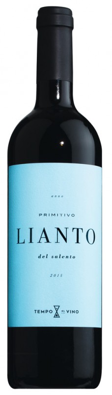 Primitivo Salento IGT Lianto, wain merah, Tempo al Vino - 0.75 l - Botol Primitivo Salento IGT Lianto, wain merah, Tempo al Vino - 0.75 l - Botol
