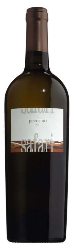 Pecorino IGT Safari, wain putih, keluli, bove - 0.75 l - Botol