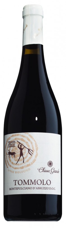 Montepulciano d`Abruzzo DOC Tommolo, organico, vinho tinto, Chiusa Grande - 0,75 litros - Garrafa