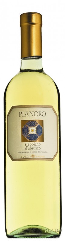 Trebbiano d`Abruzzo DOC, vino blanco, acero, pianoro - 0,75 litros - Botella